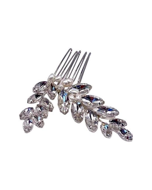 Brides & Hairpins Raquel Crystal Freshwater Pearl Hair Comb in at
