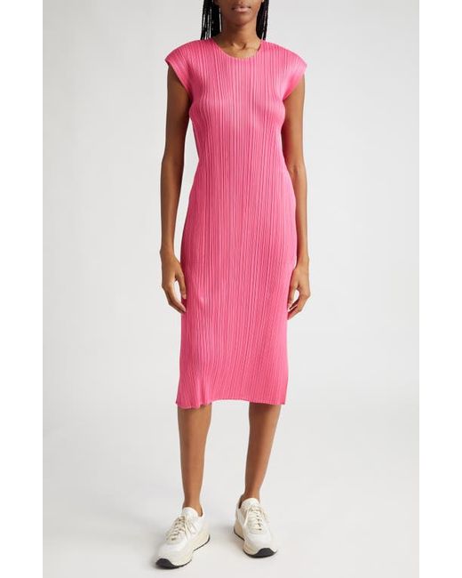 Pleats Please By Issey Miyake Monthly Colors July Pleated Midi Dress in at 2