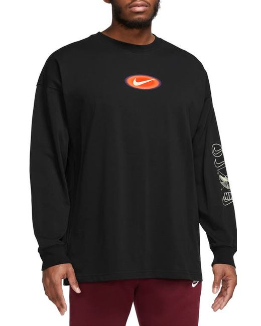 Nike Sportswear Oversize Long Sleeve Graphic T-Shirt in at X-Small