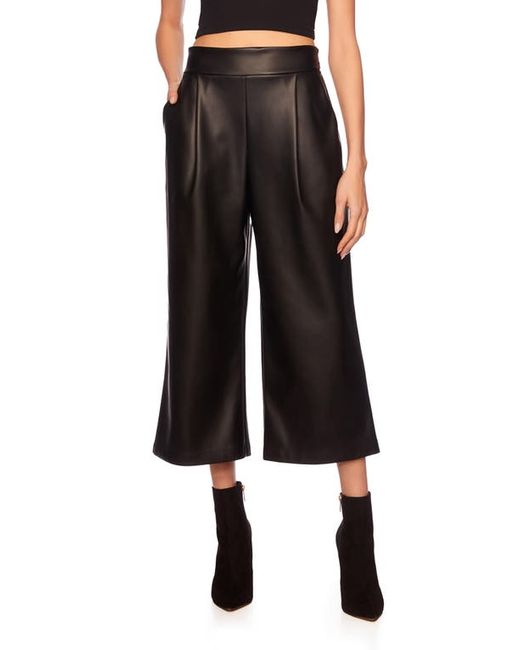 susana monaco Faux Leather Crop Wide Leg Pants in at X-Small