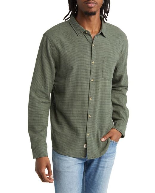 Marine Layer Simple Stripe Stretch Button-Up Shirt in at