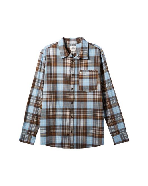 Quiksilver Banchor Plaid Stretch Flannel Button-Up Shirt in at Small