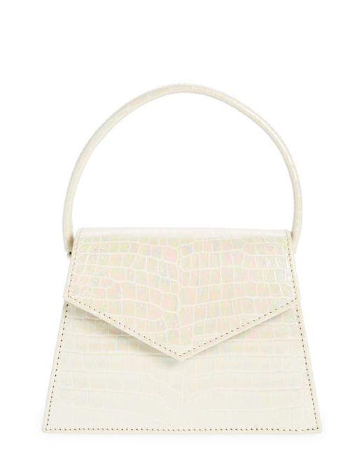 Anima Iris The Zaza Croc Embossed Leather Top Handle Bag in at