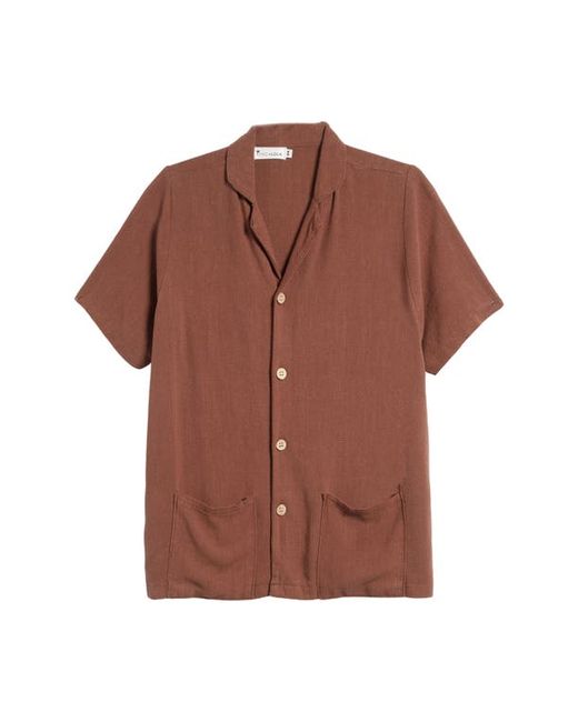King + Lola Cotton Linen Button-Up Shirt in at 2T