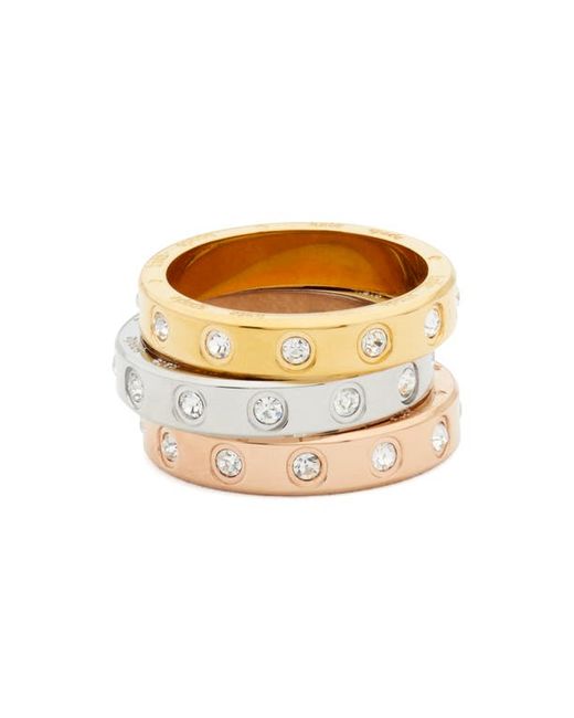 Kate Spade New York assorted set of 3 cubic zirconia band rings in at 7