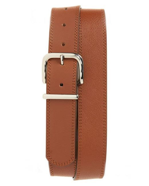 Open Edit Leo Pebbled Leather Belt in at 32