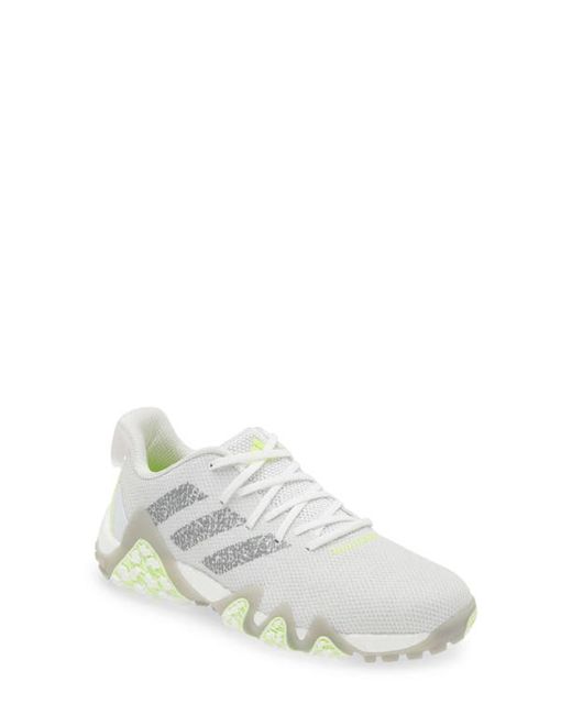 Adidas Codechaos 22 Waterproof Spikeless Golf Shoe in White/Grey/Lemon at 7