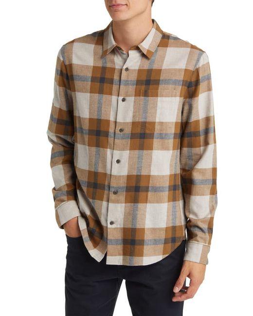Vince Yorkshire Plaid Flannel Button-Up Shirt in Slate Nightsha at X-Small