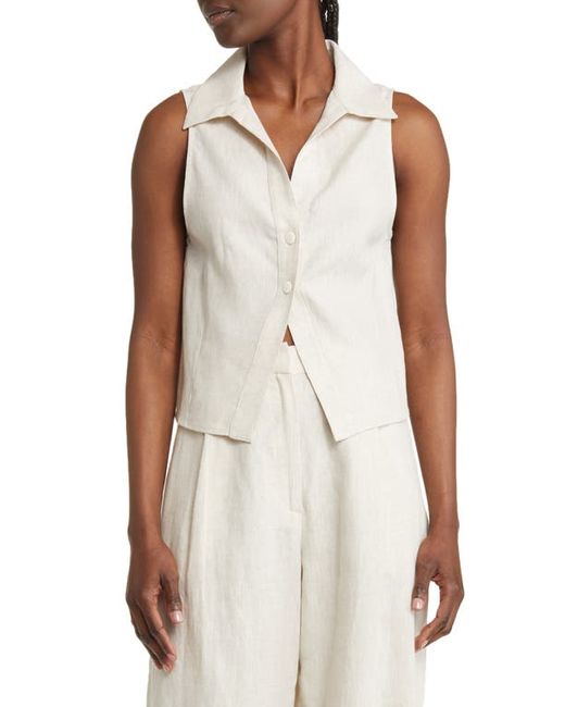 Wayf Devin Sleeveless Linen Shirt in at X-Small