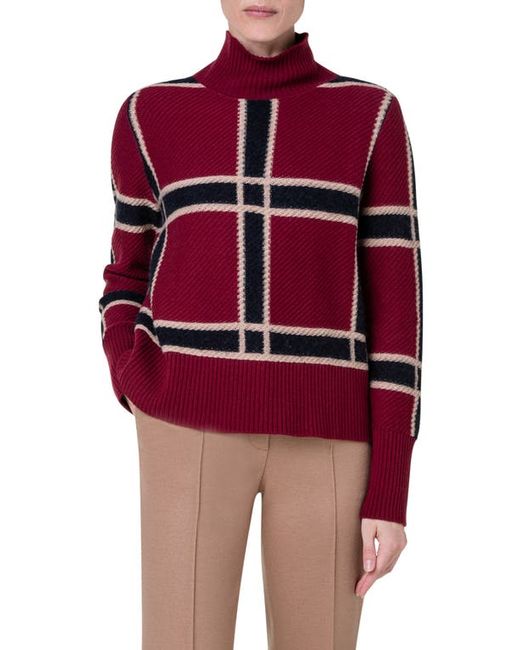 Akris Punto Check Virgin Wool Blend Turtleneck Sweater in at 2