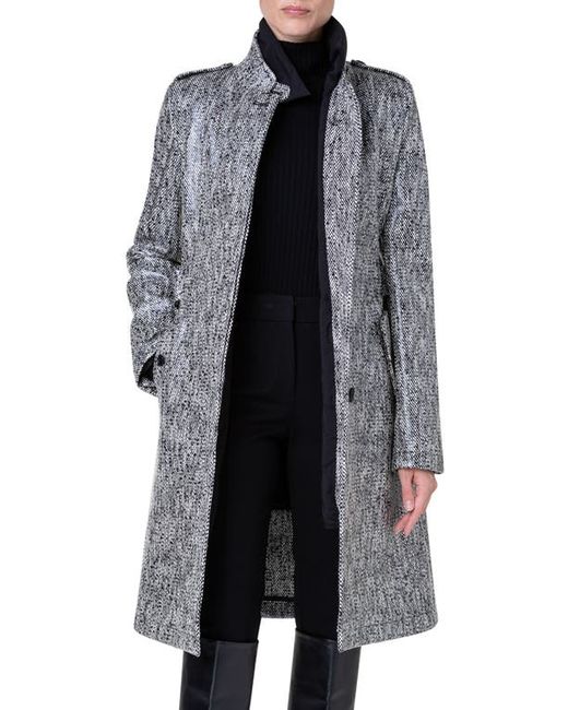 Akris Punto Lacquered Tweed Rain Coat with Removable Lining in at 6