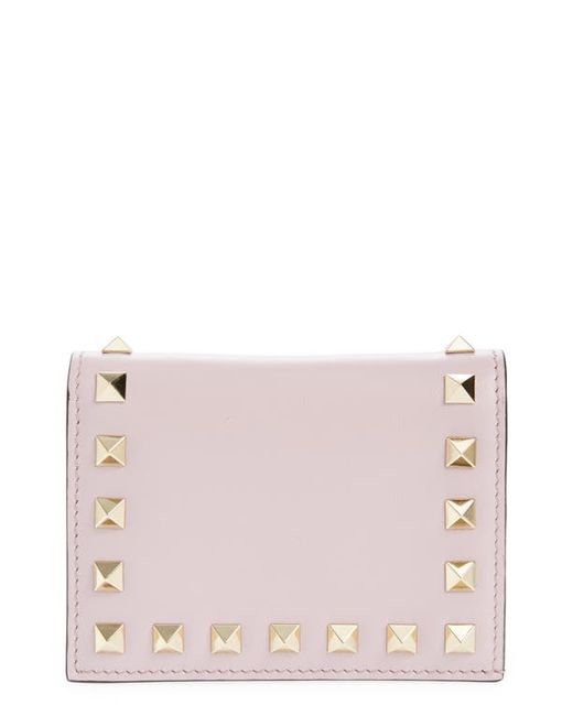 Valentino Garavani Small Rockstud Leather French Wallet in at