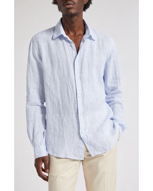 Sunspel Stripe Linen Button-Up Shirt in at Small