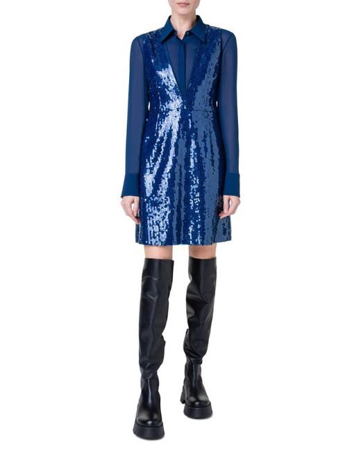Akris Sequin Long Sleeve Pinafore Dress in at 4
