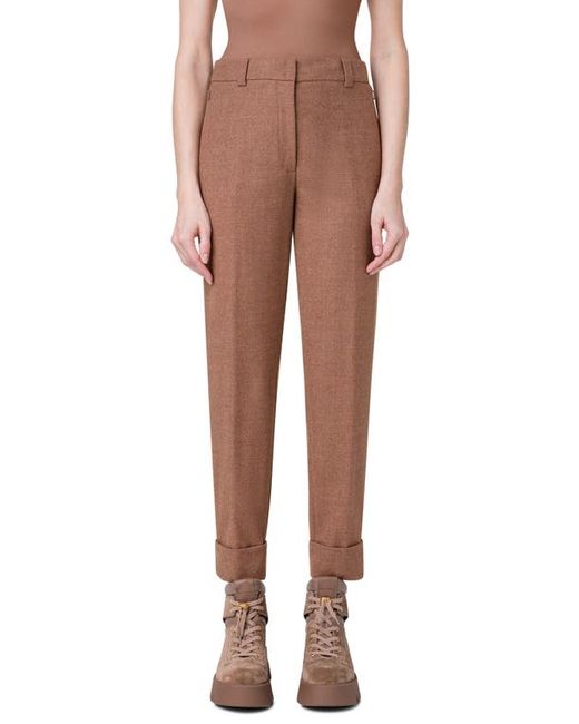 Akris Maxima Stretch Virgin Wool Flannel Crop Pants in at 8