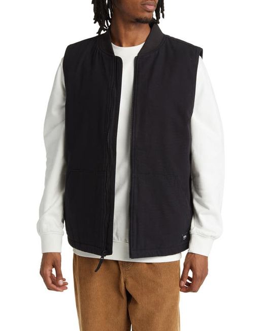Vans Plaid Lined Talbot Vest in Black/Taos Taupe at