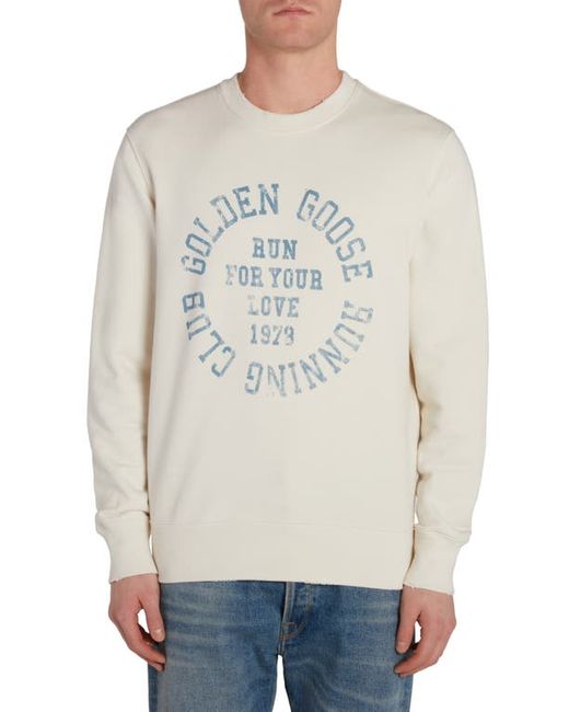 Golden Goose Journey Running Club Distressed Graphic Sweatshirt in Heritage Spring Lake at Small