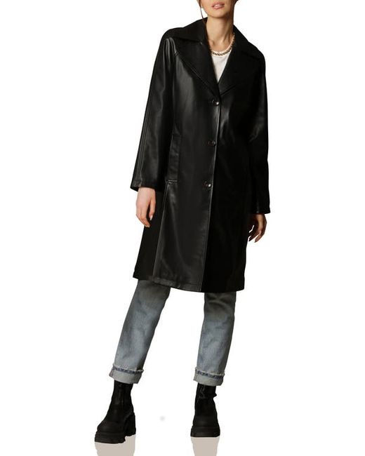 Avec Les Filles Faux Leather Topper Coat in at X-Small