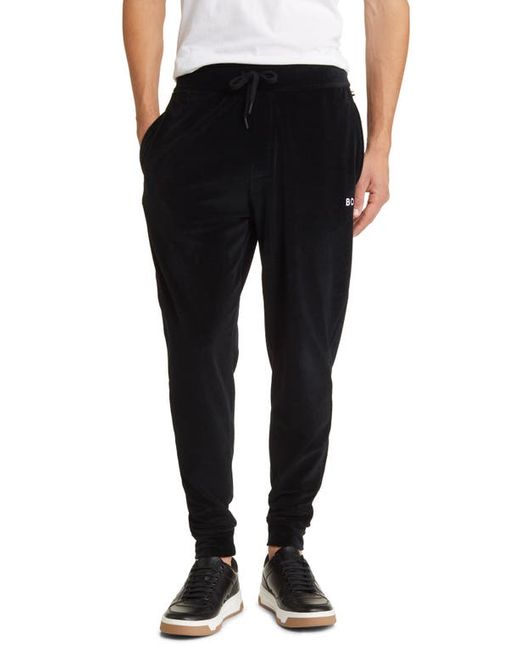 Boss Heritage Logo Embroidered Velour Lounge Joggers in at Small