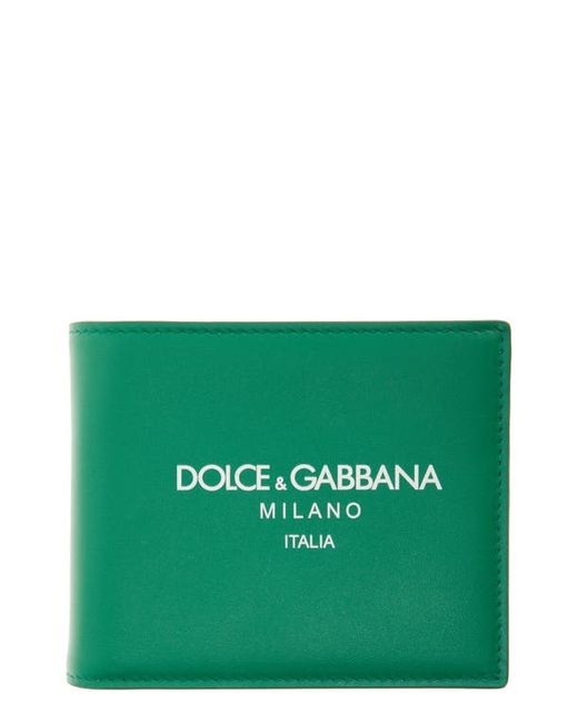 Dolce & Gabbana Logo Leather Bifold Wallet in at