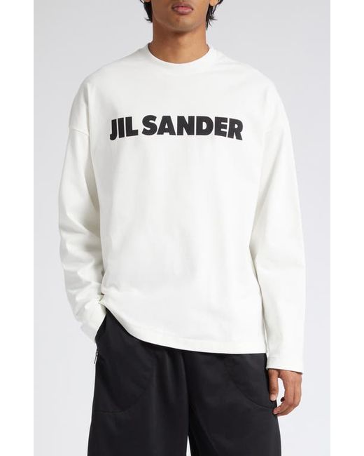Jil Sander Logo Long Sleeve Graphic T-Shirt in at