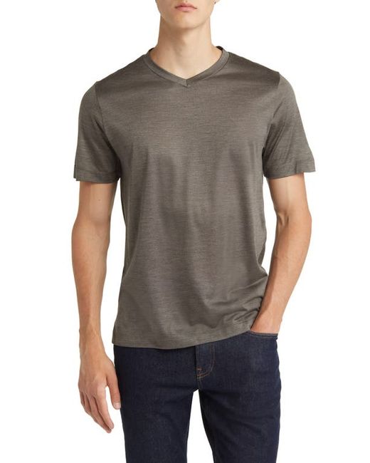 Canali V-Neck Silk T-Shirt in at 38 Us