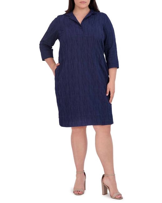 Foxcroft Sloane Crinkle Texture Cotton Blend Dress in at 1X