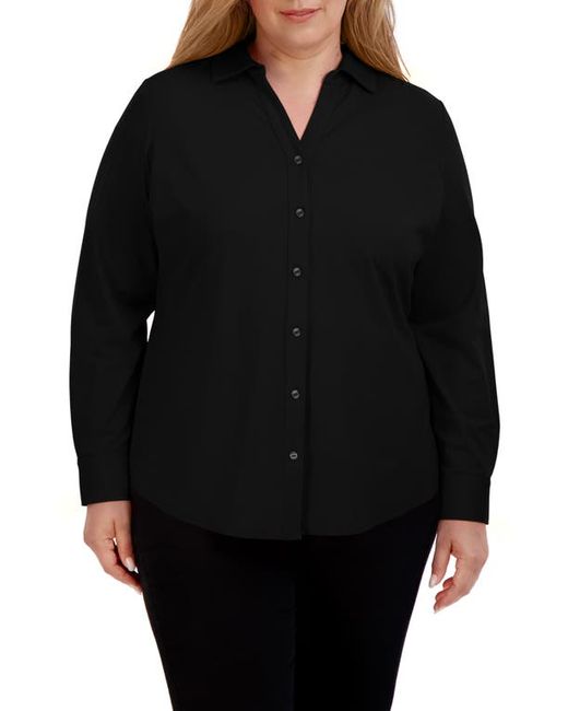 Foxcroft Mary Button-Up Blouse in at 1X