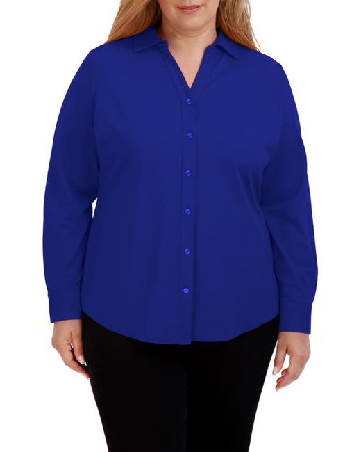 Foxcroft Mary Button-Up Blouse in at 1X