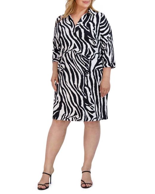 Foxcroft Angel Zebra Print Dress in at 1X