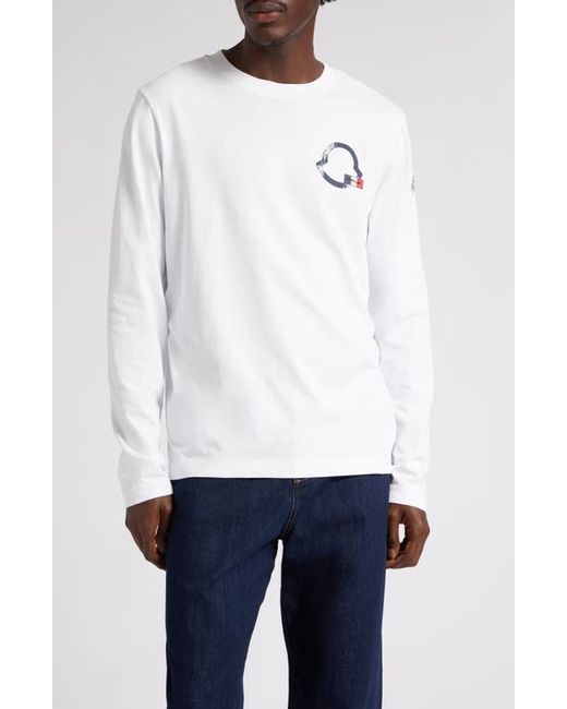 Moncler Logo Long Sleeve Graphic T-Shirt in at X-Large