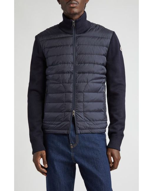 Moncler Quilted Nylon Knit Cardigan in at Medium