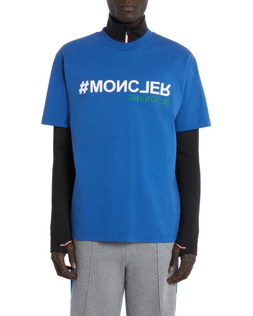 Moncler Grenoble Embossed Logo Graphic T-Shirt in at