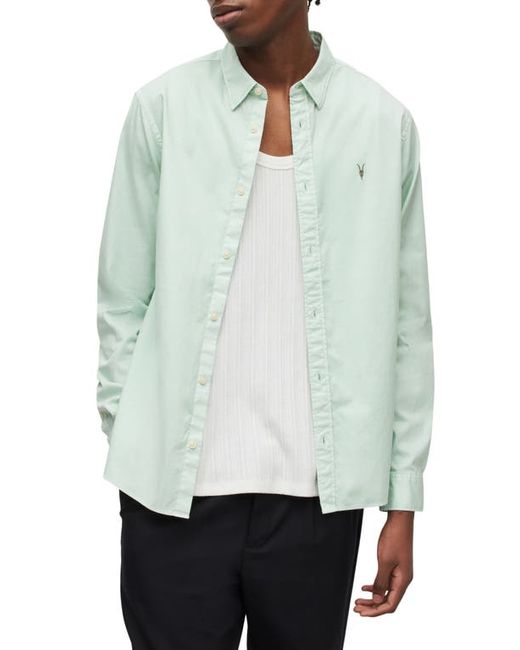 AllSaints Hawthorne Slim Fit Stretch Cotton Button-Up Shirt in at Medium