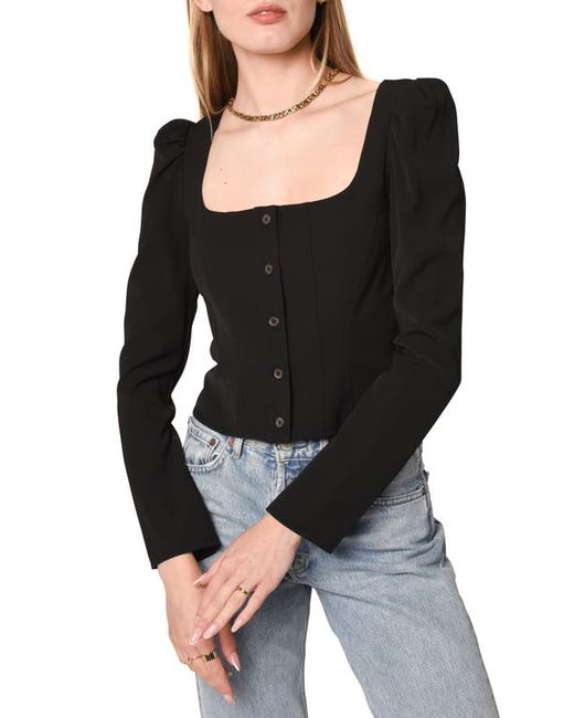 Wayf Unforgettable Long Sleeve Puff Shoulder Top in at X-Small
