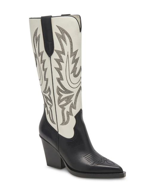 Dolce Vita Blanch Knee High Western Boot in Black Leather at 6