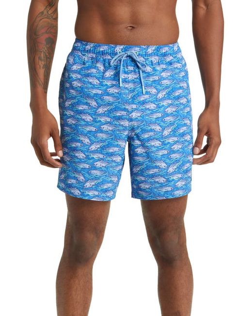 Vineyard Vines Chappy Print Stretch REPREVE Recycled Polyester Swim Trunks in at X-Large
