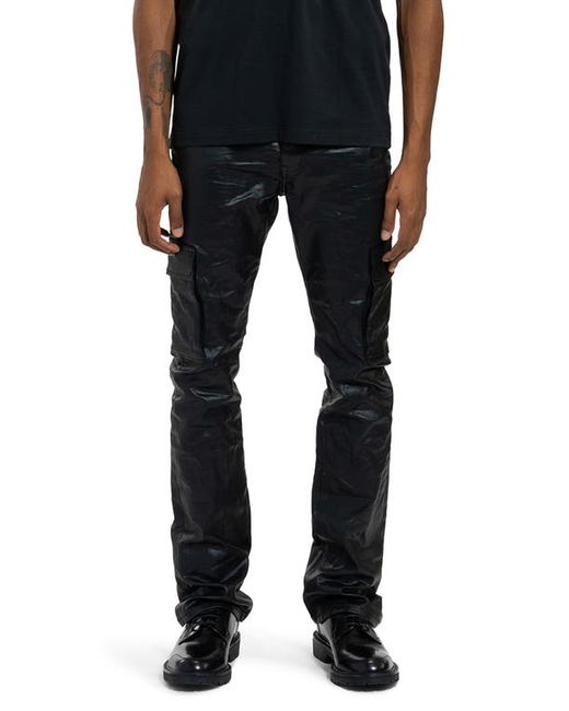 Purple Brand Patent Film Flare Cargo Pants in at 28