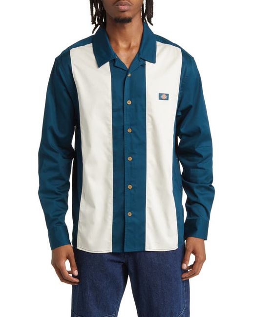Dickies Westover Stripe Cotton Button-Up Shirt in at Small