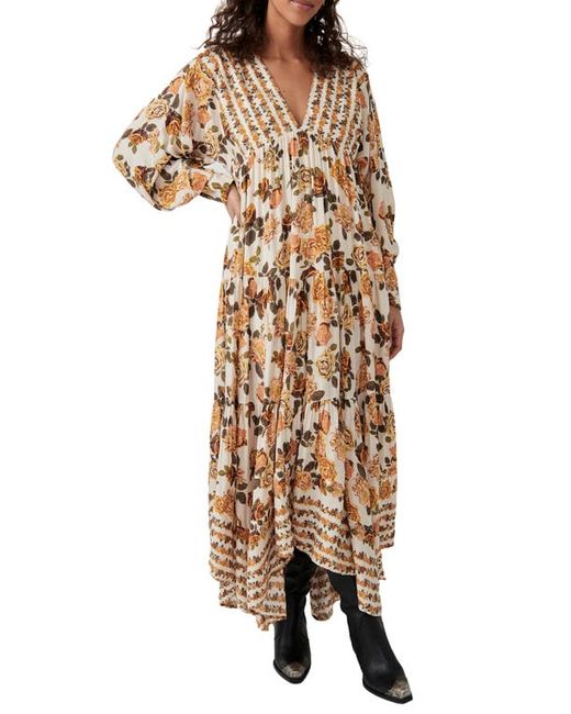 Free People Rows of Roses Long Sleeve Maxi Dress in at X-Small