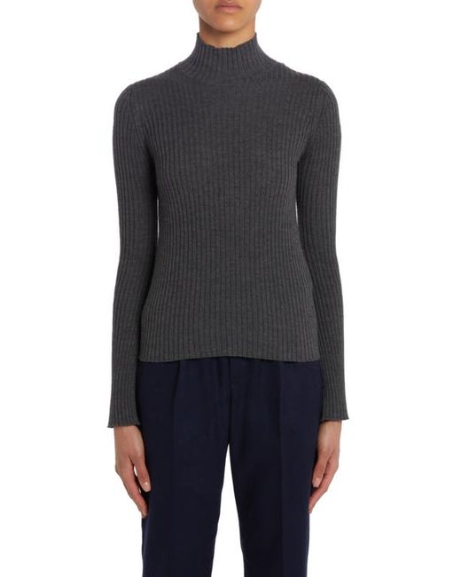 Moncler Turtleneck Virgin Wool Blend Rib Sweater in at Xx-Small