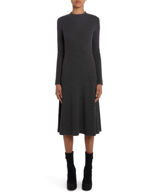 Moncler Long Sleeve Virgin Wool Blend Sweater Dress in at Xx-Small