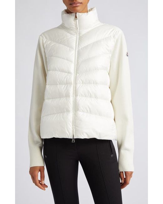 Moncler Quilted Nylon Wool Knit Cardigan in at Xx-Small