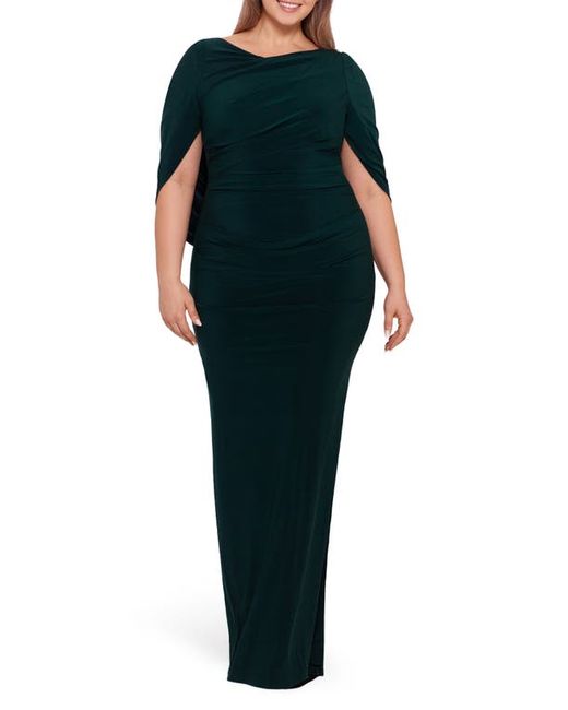 Betsy & Adam Drape Back Column Gown in at 14W