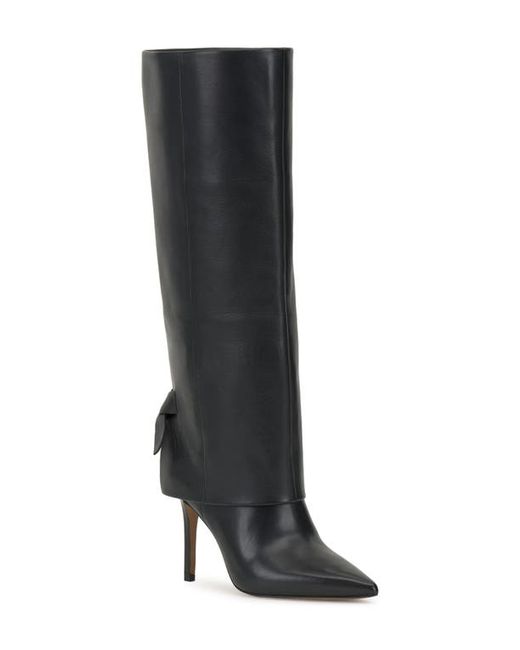 Vince Camuto Kammitie Foldover Pointed Toe Knee High Boot in at 6 Wide Calf
