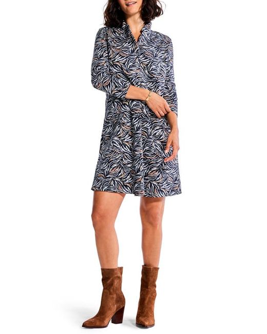 Nic+Zoe Forest Fern Long Sleeve Shirtdress in at X-Small