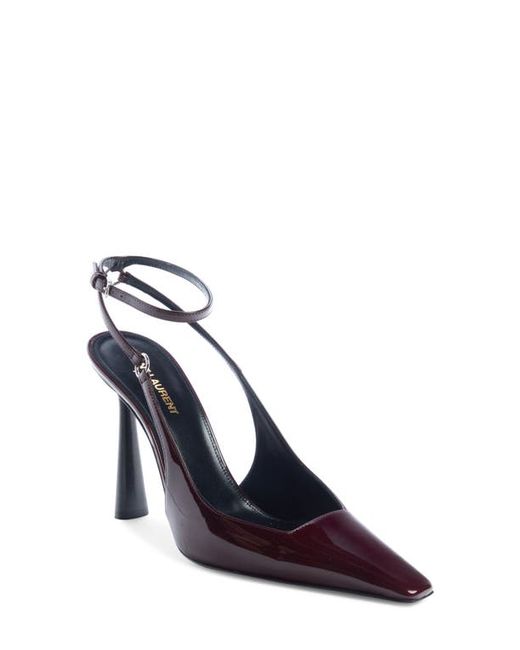 Saint Laurent Calista Ankle Strap Slingback Pointed Toe Pump in at 6Us