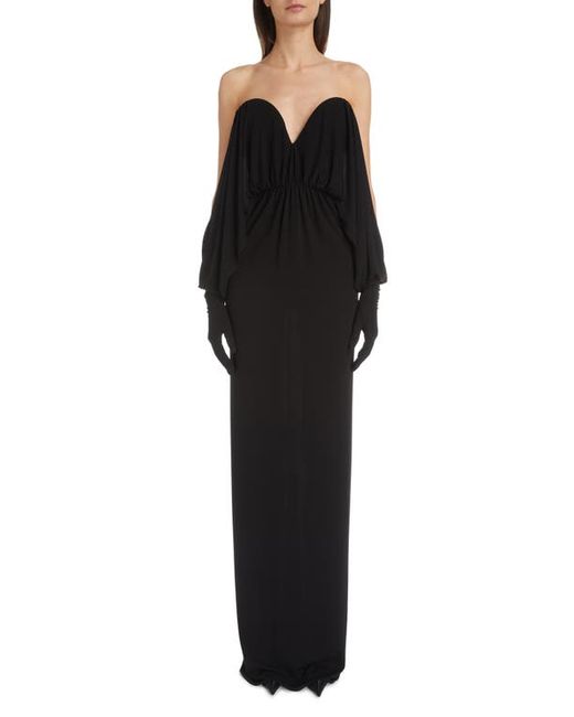 Saint Laurent Sweetheart Neck Strapless Jersey Gown in at 4 Us
