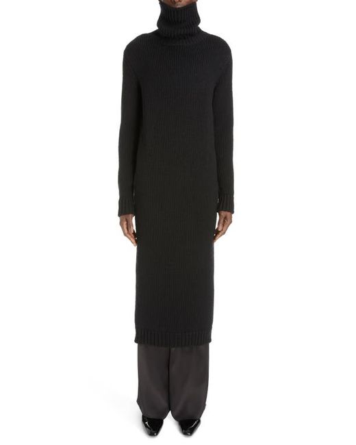 Saint Laurent Extralong Turtleneck Wool Sweater in at