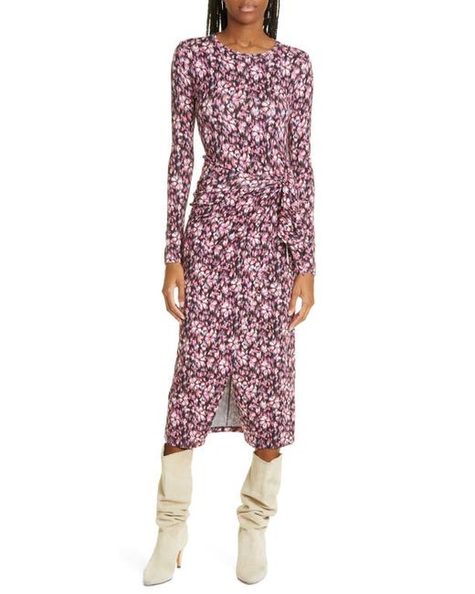 Isabel Marant Etoile Lisy Floral Long Sleeve Tie Waist Dress in Midnight at 0 Us